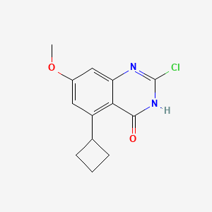 molecular formula C13H13ClN2O2 B3274077 2-chloro-5-cyclobutyl-7-methoxyquinazolin-4(3H)-one CAS No. 601514-54-9