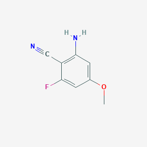 molecular formula C8H7FN2O B3274100 2-氨基-6-氟-4-甲氧基苯甲腈 CAS No. 601517-02-6