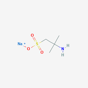 molecular formula C4H10NNaO3S B3274108 Sodium 2-amino-2-methylpropane-1-sulfonate CAS No. 60155-08-0