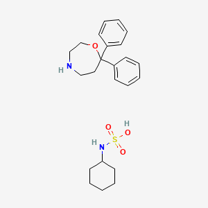 molecular formula C23H32N2O4S B3274131 7,7-Diphenyl-1,4-oxazepane cyclohexylsulfamate CAS No. 60163-57-7