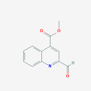 molecular formula C12H9NO3 B3274335 2-甲酰基喹啉-4-甲酸甲酯 CAS No. 60506-24-3