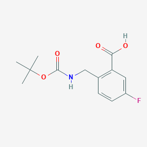 molecular formula C13H16FNO4 B3274356 2-((Tert-butoxycarbonylamino)methyl)-5-fluorobenzoic acid CAS No. 606080-59-5