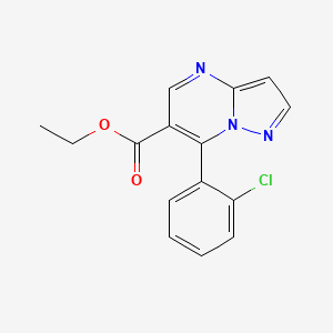 molecular formula C15H12ClN3O2 B3274490 Ethyl 7-(2-chlorophenyl)pyrazolo[1,5-a]pyrimidine-6-carboxylate CAS No. 60868-62-4