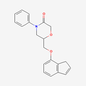 molecular formula C20H19NO3 B3274513 6-(((1H-Inden-7-yl)oxy)methyl)-4-phenylmorpholin-3-one CAS No. 60929-56-8