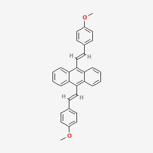 molecular formula C32H26O2 B3274530 Anthracene, 9,10-bis[2-(4-methoxyphenyl)ethenyl]- CAS No. 60949-09-9