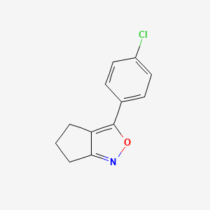 molecular formula C12H10ClNO B3274564 3-(4-Chlorophenyl)-5,6-dihydro-4H-cyclopenta[c]isoxazole CAS No. 61054-31-7