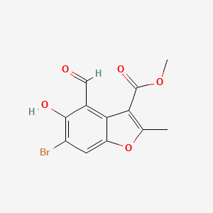 molecular formula C12H9BrO5 B3274566 Methyl 6-bromo-4-formyl-5-hydroxy-2-methyl-1-benzofuran-3-carboxylate CAS No. 610758-81-1