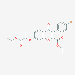 ethyl 3-(4-bromophenyl)-7-[(1-ethoxy-1-oxopropan-2-yl)oxy]-4-oxo-4H-chromene-2-carboxylate