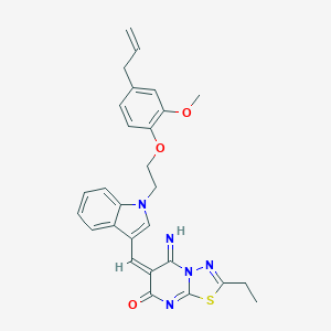 molecular formula C28H27N5O3S B327463 6-({1-[2-(4-allyl-2-methoxyphenoxy)ethyl]-1H-indol-3-yl}methylene)-2-ethyl-5-imino-5,6-dihydro-7H-[1,3,4]thiadiazolo[3,2-a]pyrimidin-7-one 