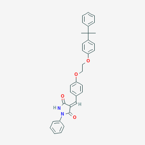 molecular formula C33H30N2O4 B327466 4-(4-{2-[4-(1-Methyl-1-phenylethyl)phenoxy]ethoxy}benzylidene)-1-phenyl-3,5-pyrazolidinedione 