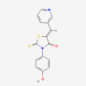 molecular formula C15H10N2O2S2 B3274726 (Z)-3-(4-hydroxyphenyl)-5-(pyridin-3-ylmethylene)-2-thioxothiazolidin-4-one CAS No. 612802-66-1