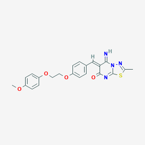 molecular formula C22H20N4O4S B327477 (6Z)-5-imino-6-{4-[2-(4-methoxyphenoxy)ethoxy]benzylidene}-2-methyl-5,6-dihydro-7H-[1,3,4]thiadiazolo[3,2-a]pyrimidin-7-one 