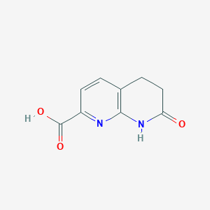 molecular formula C9H8N2O3 B3274853 7-Oxo-1,5,6,7-tetrahydro-1,8-naphthyridine-2-carboxylic acid CAS No. 615568-70-2