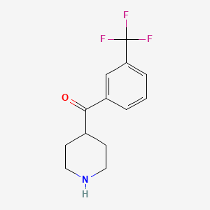 molecular formula C13H14F3NO B3274921 4-(3-Trifluoromethylbenzoyl)piperidine CAS No. 61714-97-4