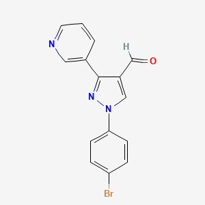 molecular formula C15H10BrN3O B3274963 1-(4-Bromophenyl)-3-(pyridin-3-YL)-1H-pyrazole-4-carbaldehyde CAS No. 618099-05-1