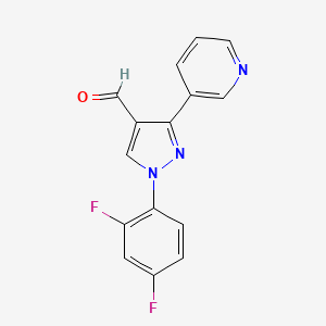 molecular formula C15H9F2N3O B3274971 1-(2,4-Difluorophenyl)-3-(pyridin-3-YL)-1H-pyrazole-4-carbaldehyde CAS No. 618101-84-1