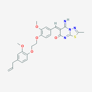 molecular formula C26H26N4O5S B327501 6-{4-[2-(4-allyl-2-methoxyphenoxy)ethoxy]-3-methoxybenzylidene}-5-imino-2-methyl-5,6-dihydro-7H-[1,3,4]thiadiazolo[3,2-a]pyrimidin-7-one 