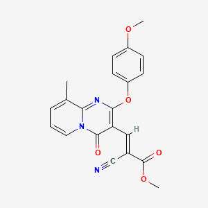 (E)-methyl 2-cyano-3-(2-(4-methoxyphenoxy)-9-methyl-4-oxo-4H-pyrido[1,2-a]pyrimidin-3-yl)acrylate