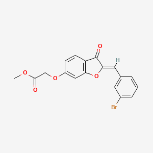 molecular formula C18H13BrO5 B3275109 (Z)-methyl 2-((2-(3-bromobenzylidene)-3-oxo-2,3-dihydrobenzofuran-6-yl)oxy)acetate CAS No. 620547-51-5