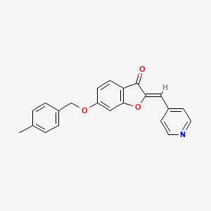 molecular formula C22H17NO3 B3275113 (Z)-6-((4-methylbenzyl)oxy)-2-(pyridin-4-ylmethylene)benzofuran-3(2H)-one CAS No. 620548-99-4