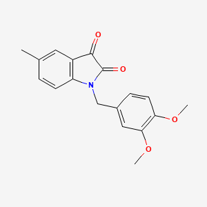 molecular formula C18H17NO4 B3275165 1-(3,4-Dimethoxybenzyl)-5-methylindoline-2,3-dione CAS No. 620931-69-3