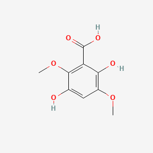 molecular formula C9H10O6 B3275199 2,5-二羟基-3,6-二甲氧基苯甲酸 CAS No. 6212-41-5
