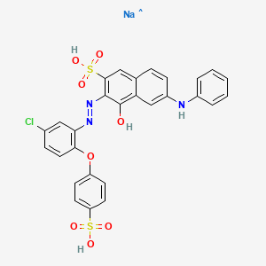 molecular formula C28H20ClN3NaO8S2 B3275271 Acid brown 16 (C.I. 17610) CAS No. 6222-58-8