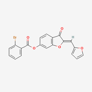 (Z)-2-(furan-2-ylmethylene)-3-oxo-2,3-dihydrobenzofuran-6-yl 2-bromobenzoate