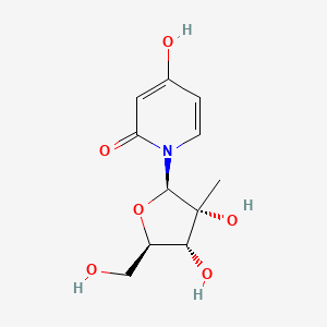 molecular formula C11H15NO6 B3275291 1-((2R,3R,4R,5R)-3,4-Dihydroxy-5-(hydroxymethyl)-3-methyltetrahydrofuran-2-yl)-4-hydroxypyridin-2(1H)-one CAS No. 622379-93-5