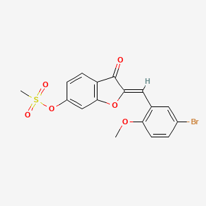 molecular formula C17H13BrO6S B3275307 (Z)-2-(5-bromo-2-methoxybenzylidene)-3-oxo-2,3-dihydrobenzofuran-6-yl methanesulfonate CAS No. 622812-55-9