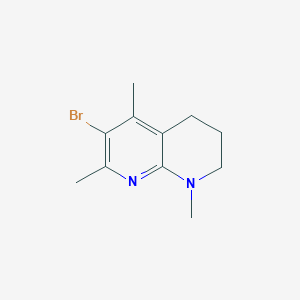 molecular formula C11H15BrN2 B3275601 6-Bromo-1,5,7-trimethyl-1,2,3,4-tetrahydro-1,8-naphthyridine CAS No. 627098-11-7