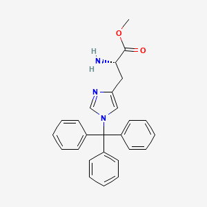 molecular formula C26H25N3O2 B3275603 Methyl (2S)-2-amino-3-(1-tritylimidazol-4-yl)propanoate CAS No. 62715-28-0