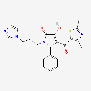 1-(3-(1H-imidazol-1-yl)propyl)-4-(2,4-dimethylthiazole-5-carbonyl)-3-hydroxy-5-phenyl-1H-pyrrol-2(5H)-one