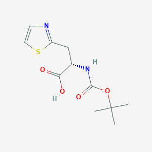 molecular formula C11H16N2O4S B3275644 (2S)-2-{[(tert-butoxy)carbonyl]amino}-3-(1,3-thiazol-2-yl)propanoic acid CAS No. 627910-28-5