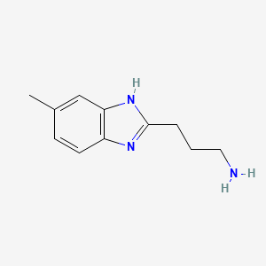 molecular formula C11H15N3 B3275808 3-(5-methyl-1H-benzimidazol-2-yl)propan-1-amine CAS No. 630091-53-1