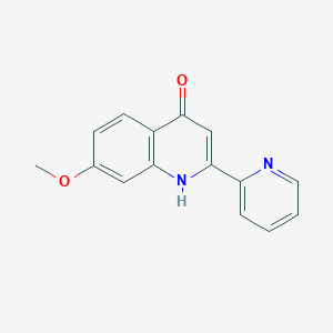 molecular formula C15H12N2O2 B3275838 7-Methoxy-2-pyridin-2-yl-quinolin-4-ol CAS No. 630424-42-9