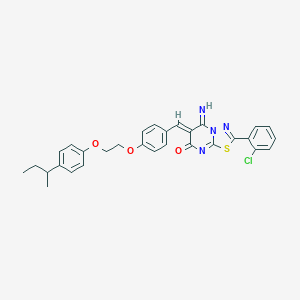 molecular formula C30H27ClN4O3S B327588 (6Z)-6-(4-{2-[4-(butan-2-yl)phenoxy]ethoxy}benzylidene)-2-(2-chlorophenyl)-5-imino-5,6-dihydro-7H-[1,3,4]thiadiazolo[3,2-a]pyrimidin-7-one 