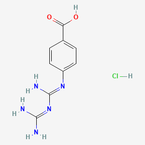 molecular formula C9H12ClN5O2 B3275891 4-{[{[氨基(亚氨基)甲基]氨基}(亚氨基)甲基]氨基}苯甲酸盐酸盐 CAS No. 63101-32-6