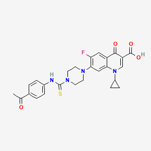 molecular formula C26H25FN4O4S B3275949 7-[4-[(4-Acetylphenyl)carbamothioyl]piperazin-1-yl]-1-cyclopropyl-6-fluoro-4-oxoquinoline-3-carboxylic acid CAS No. 632299-40-2