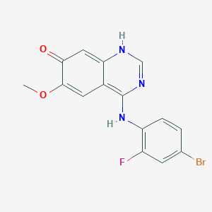 molecular formula C15H11BrFN3O2 B032760 4-((4-溴-2-氟苯基)氨基)-6-甲氧基喹唑啉-7-醇 CAS No. 196603-96-0