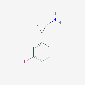 molecular formula C9H9F2N B3276018 2-(3,4-Difluorophenyl)cyclopropaneamine CAS No. 633312-86-4