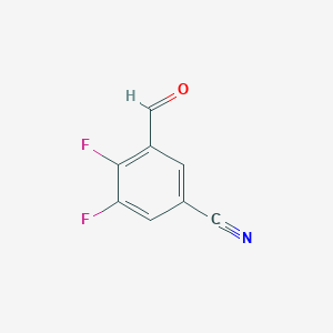 molecular formula C8H3F2NO B3276026 Benzonitrile, 3,4-difluoro-5-formyl- CAS No. 633327-23-8