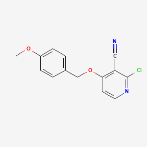 molecular formula C14H11ClN2O2 B3276152 2-Chloro-4-((4-methoxybenzyl)oxy)nicotinonitrile CAS No. 635732-01-3