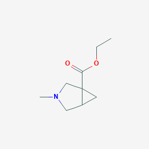 molecular formula C9H15NO2 B3276189 3-Methyl-3-azabicyclo[3.1.0]hexane-1-carboxylic acid ethyl ester CAS No. 63618-00-8
