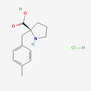 molecular formula C13H18ClNO2 B3276212 (S)-alpha-(4-Methyl-benzyl)-proline-HCl CAS No. 637020-64-5