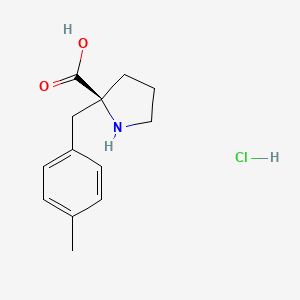 molecular formula C13H17NO2 B3276212 (S)-alpha-(4-Methyl-benzyl)-proline-HCl CAS No. 637020-64-5