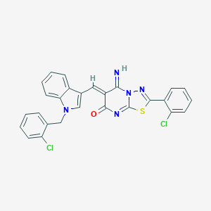 molecular formula C27H17Cl2N5OS B327630 6-{[1-(2-chlorobenzyl)-1H-indol-3-yl]methylene}-2-(2-chlorophenyl)-5-imino-5,6-dihydro-7H-[1,3,4]thiadiazolo[3,2-a]pyrimidin-7-one 