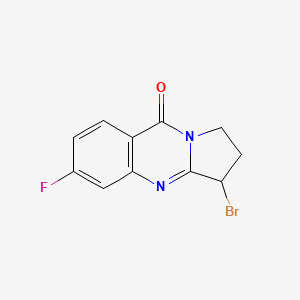 molecular formula C11H8BrFN2O B3276426 3-Bromo-6-fluoro-2,3-dihydro-1h-pyrrolo[2,1-b]quinazolin-9-one CAS No. 642491-89-2