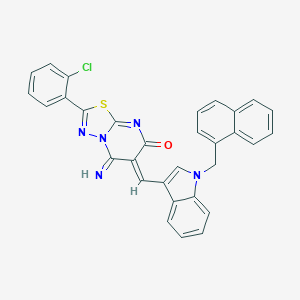 molecular formula C31H20ClN5OS B327643 2-(2-chlorophenyl)-5-imino-6-{[1-(1-naphthylmethyl)-1H-indol-3-yl]methylene}-5,6-dihydro-7H-[1,3,4]thiadiazolo[3,2-a]pyrimidin-7-one 