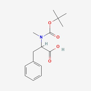 molecular formula C15H21NO4 B3276448 2-[methyl-[(2-methylpropan-2-yl)oxycarbonyl]amino]-3-phenyl-propanoic Acid CAS No. 64263-83-8